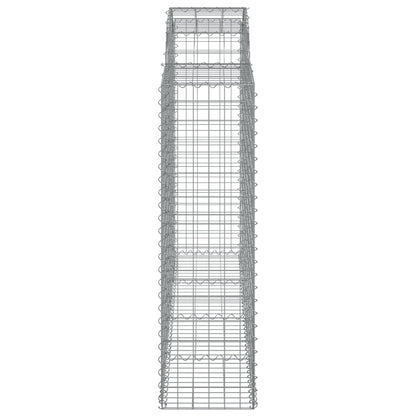 Paniers à gabions arqués 6 pcs 200x50x140/160 cm Fer galvanisé