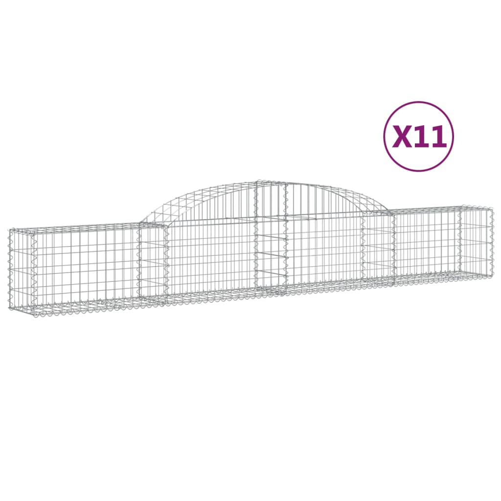 Paniers à gabions arqués 11 pcs 300x30x40/60 cm fer galvanisé