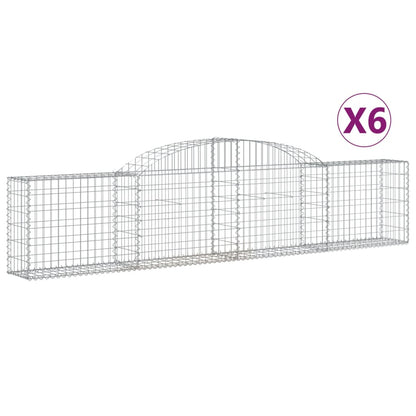 Paniers à gabions arqués 6 pcs 300x30x60/80 cm Fer galvanisé