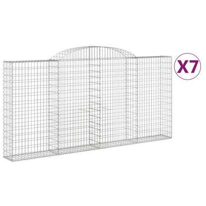 Paniers à gabions arqués 7 pcs 300x30x140/160 cm fer galvanisé