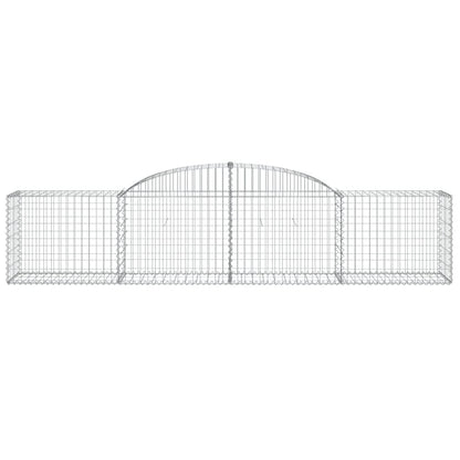 Paniers à gabions arqués 4 pcs 300x50x60/80 cm fer galvanisé