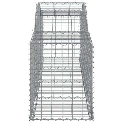 Paniers à gabions arqués 4 pcs 300x50x60/80 cm fer galvanisé