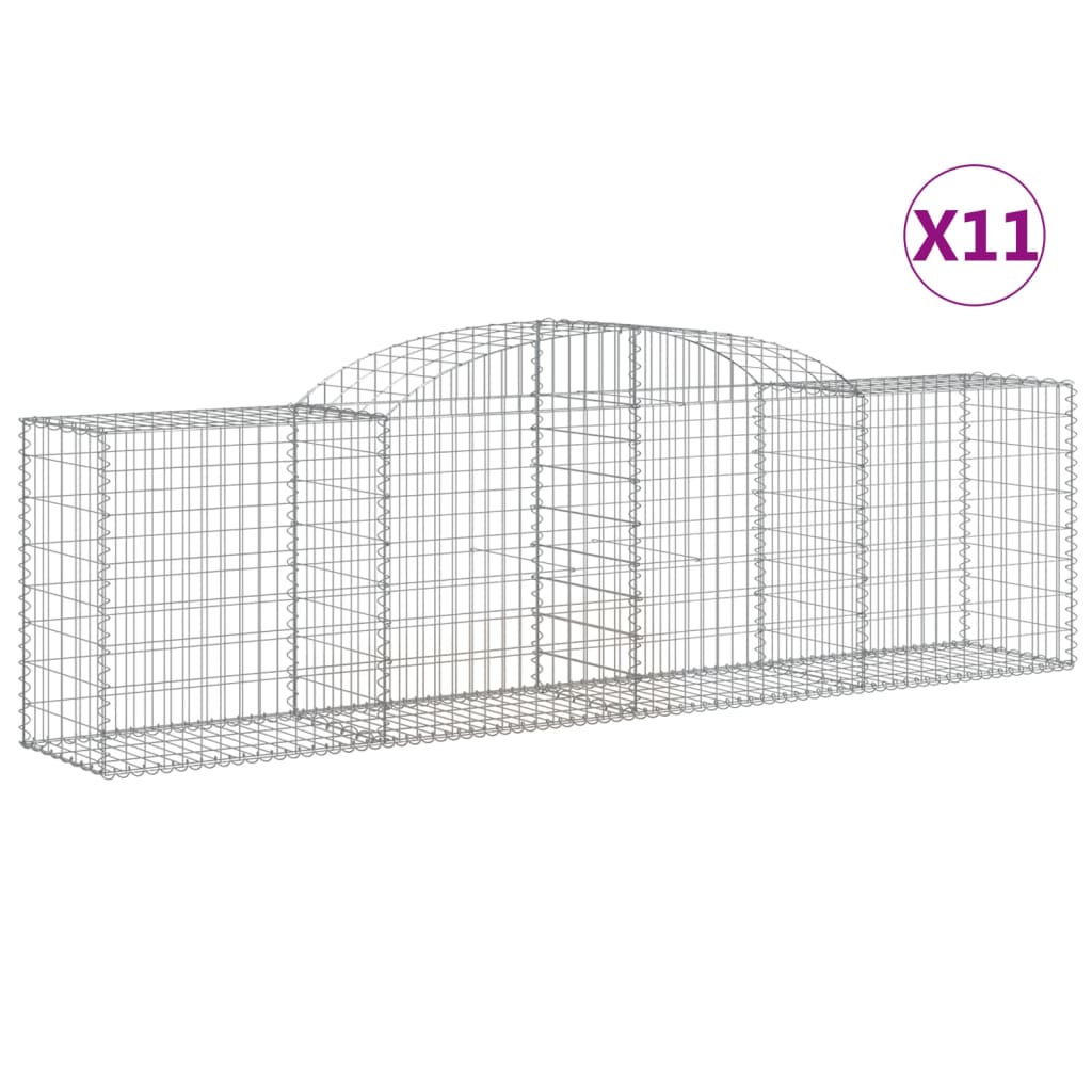 Paniers à gabions arqués 11 pcs 300x50x80/100 cm fer galvanisé