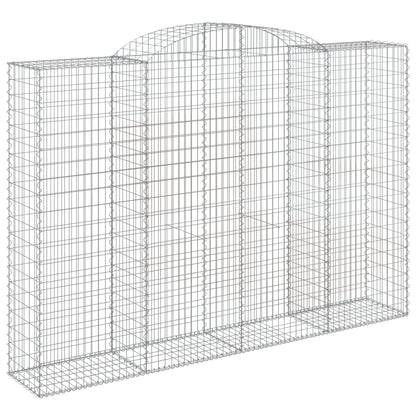 Paniers à gabions arqués 2 pcs 300x50x200/220 cm fer galvanisé
