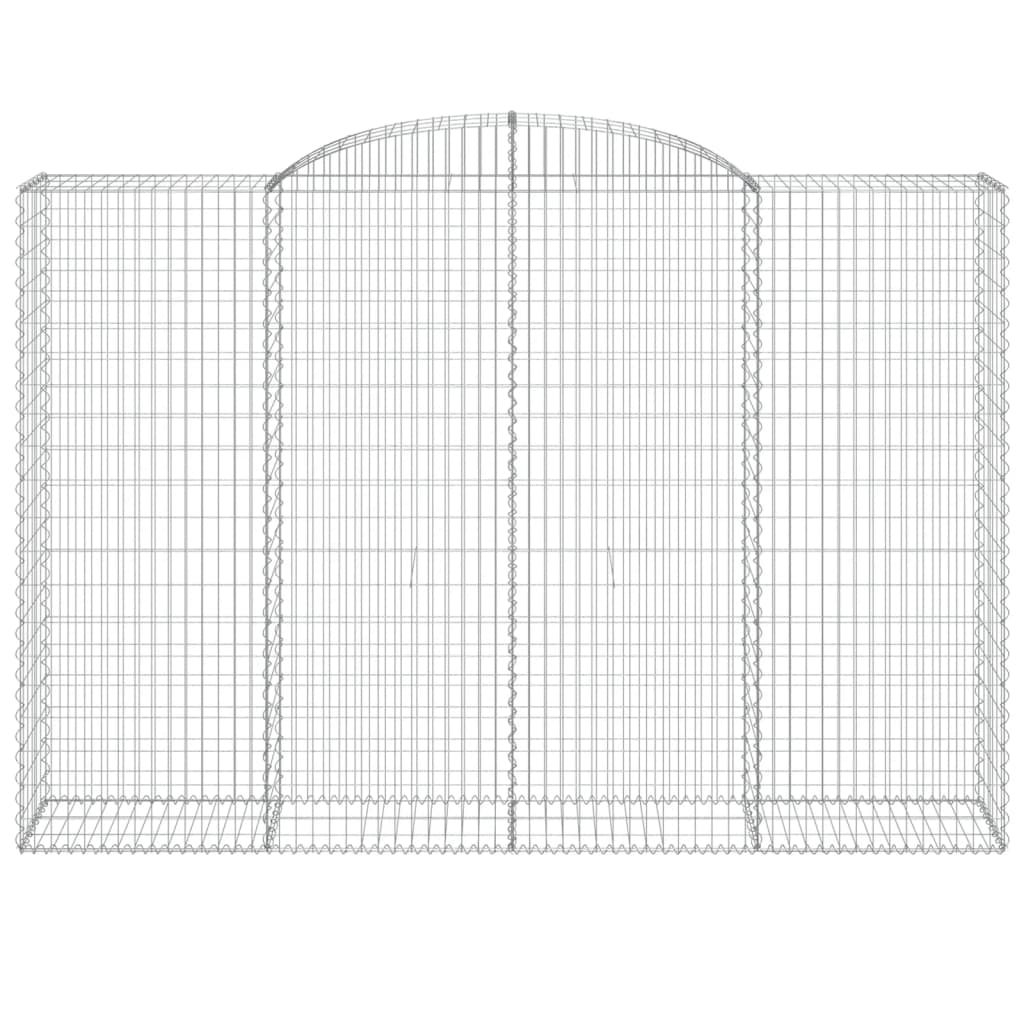 Paniers à gabions arqués 2 pcs 300x50x200/220 cm fer galvanisé