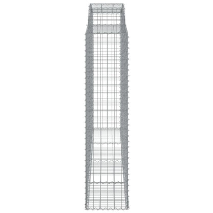 Paniers à gabions arqués 2 pcs 300x50x200/220 cm fer galvanisé