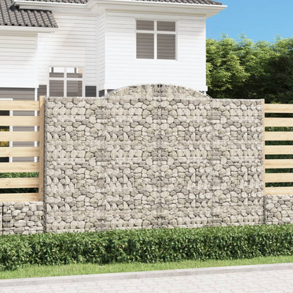 Paniers à gabions arqués 4 pcs 300x50x200/220 cm fer galvanisé
