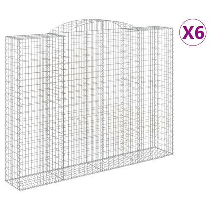 Paniers à gabions arqués 6 pcs 300x50x220/240 cm fer galvanisé