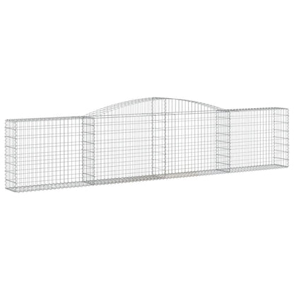 Paniers à gabions arqués 4 pcs 400x30x80/100 cm Fer galvanisé