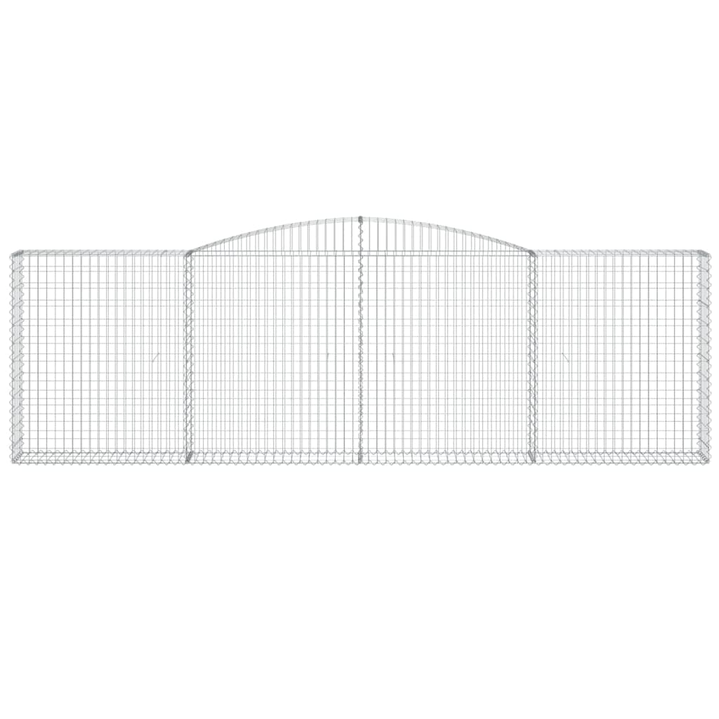 Paniers à gabions arqués 6 pcs 400x30x120/140 cm Fer galvanisé