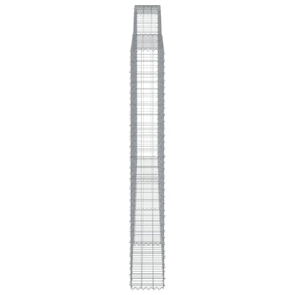 Paniers à gabions arqués 3 pcs 400x30x220/240 cm Fer galvanisé