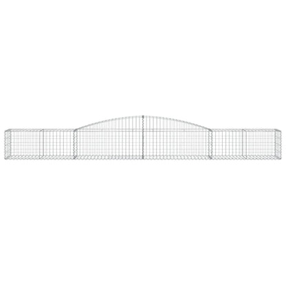 Paniers à gabions arqués 2 pcs 400x50x40/60 cm Fer galvanisé