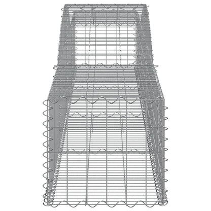 Paniers à gabions arqués 2 pcs 400x50x40/60 cm Fer galvanisé