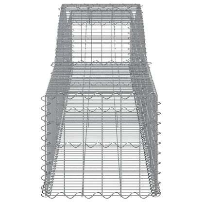 Paniers à gabions arqués 6 pcs 400x50x40/60 cm Fer galvanisé