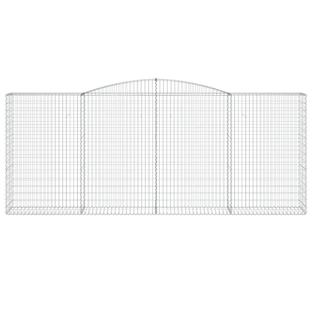 Paniers à gabions arqués 4 pcs 400x50x160/180 cm fer galvanisé