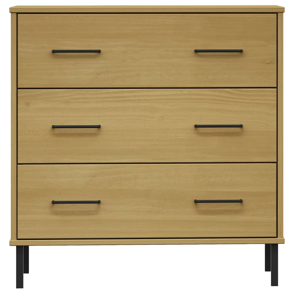 Commode 3 tiroirs Marron OSLO