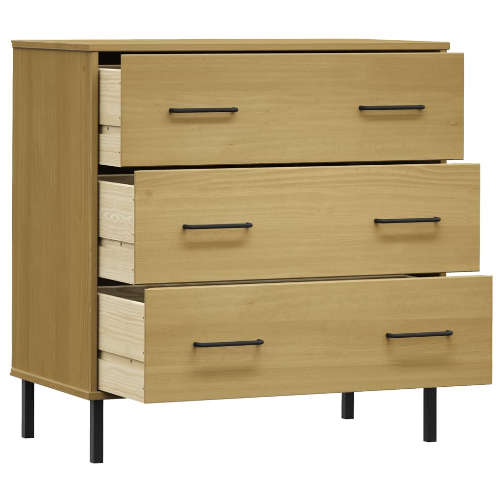 Commode 3 tiroirs Marron OSLO