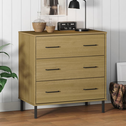 Commode 3 tiroirs Marron OSLO