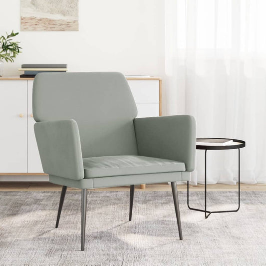 Fauteuil Gris clair 62x79x79 cm Velours