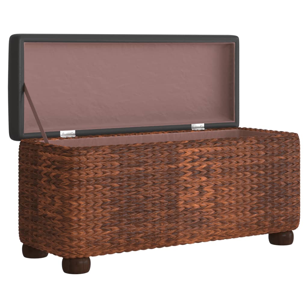 Bancs de rangement 2 pcs avec coussin marron 69 cm quenouille