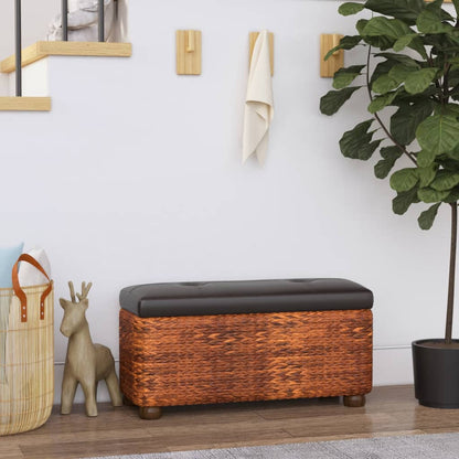 Bancs de rangement 2 pcs avec coussin marron 69 cm quenouille