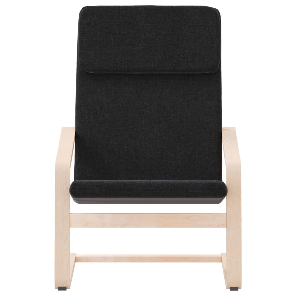 Chaise de relaxation Noir Tissu