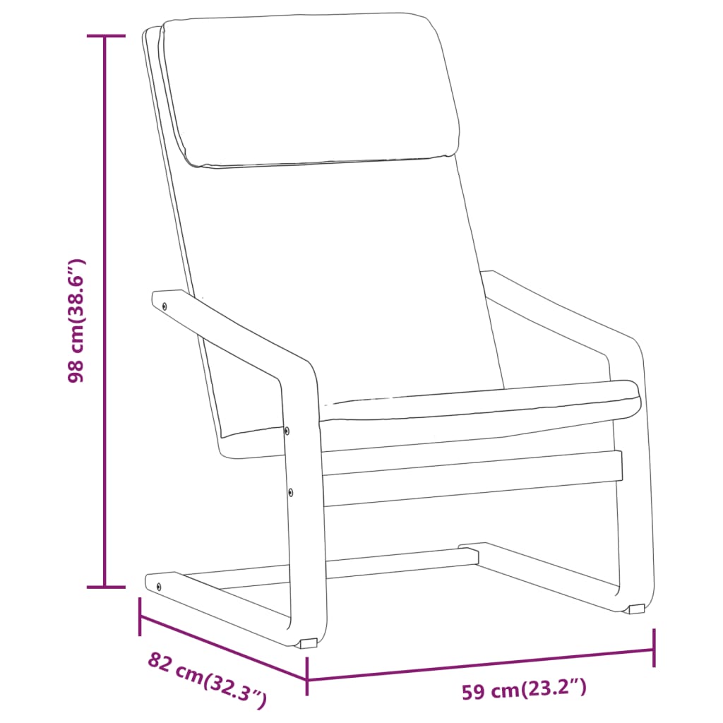 Chaise de relaxation Noir Tissu
