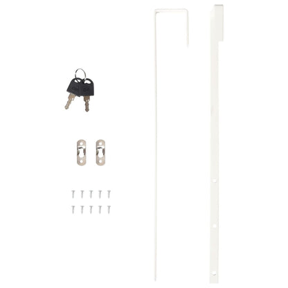 Armadio di gioielli con specchio a parete bianco 37.5x10x106 cm