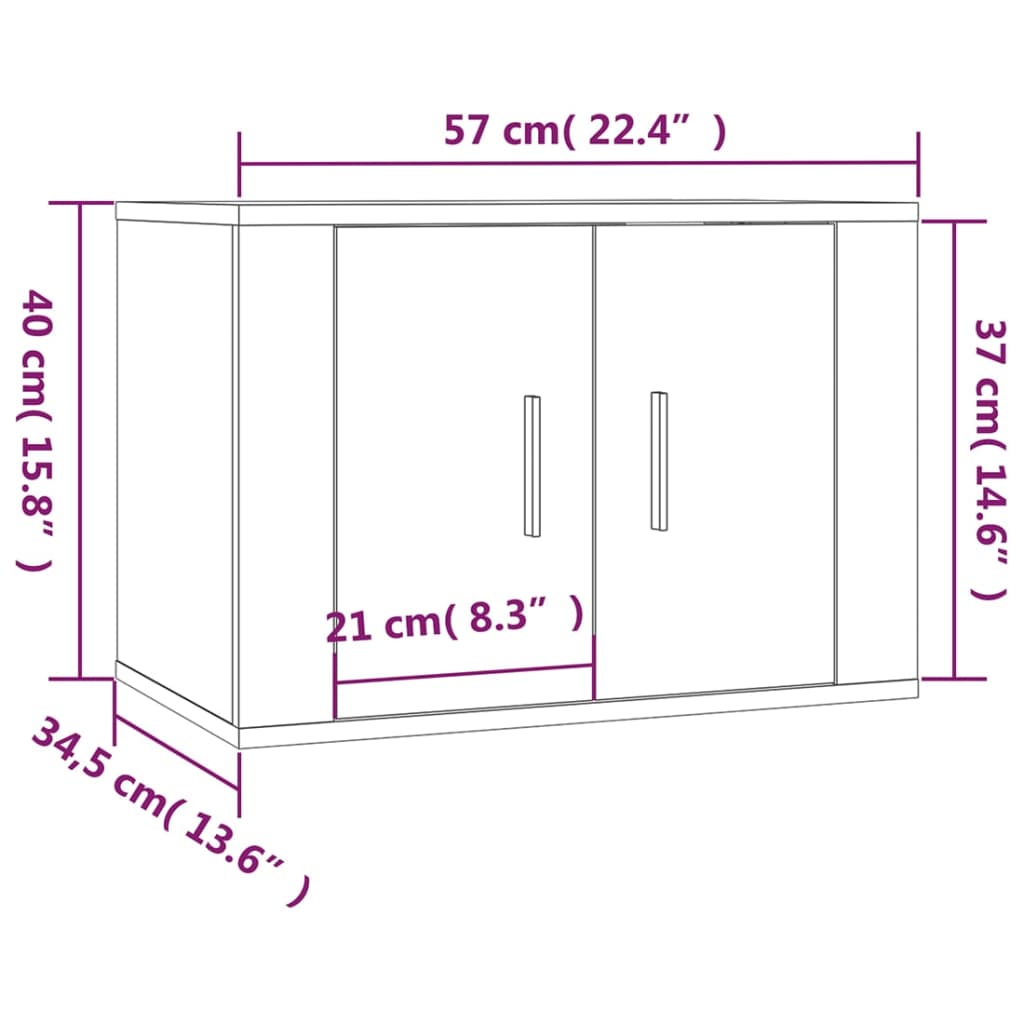 Conjunto de 3 pcs Ingeniería de muebles de televisión blanca Madera
