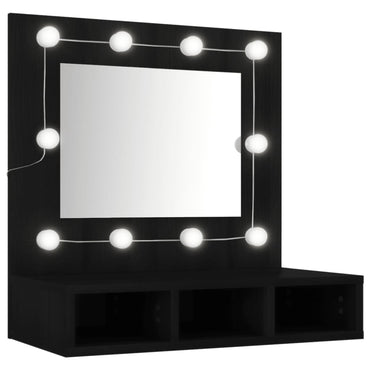 Spiegelschrank mit schwarzer LED 60x31.5x62 cm
