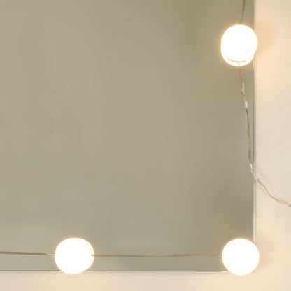 Cabinet a specchio con LED nero 60x31.5x62 cm