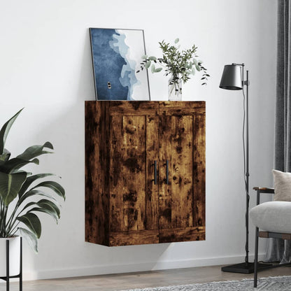 Smoked oak wall cabinet 69.5x34x90 cm engineering wood