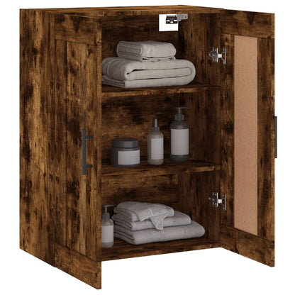 Smoked oak wall cabinet 69.5x34x90 cm engineering wood