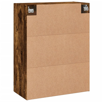 Smoked oak wall cabinet 69.5x34x90 cm engineering wood