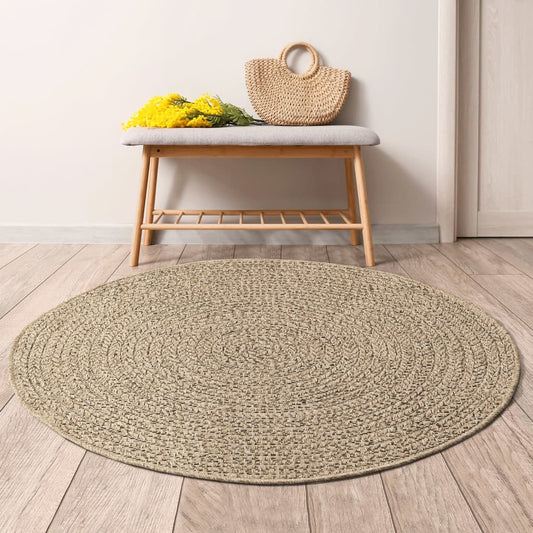 Interior and exterior jute appearance carpets different diameters