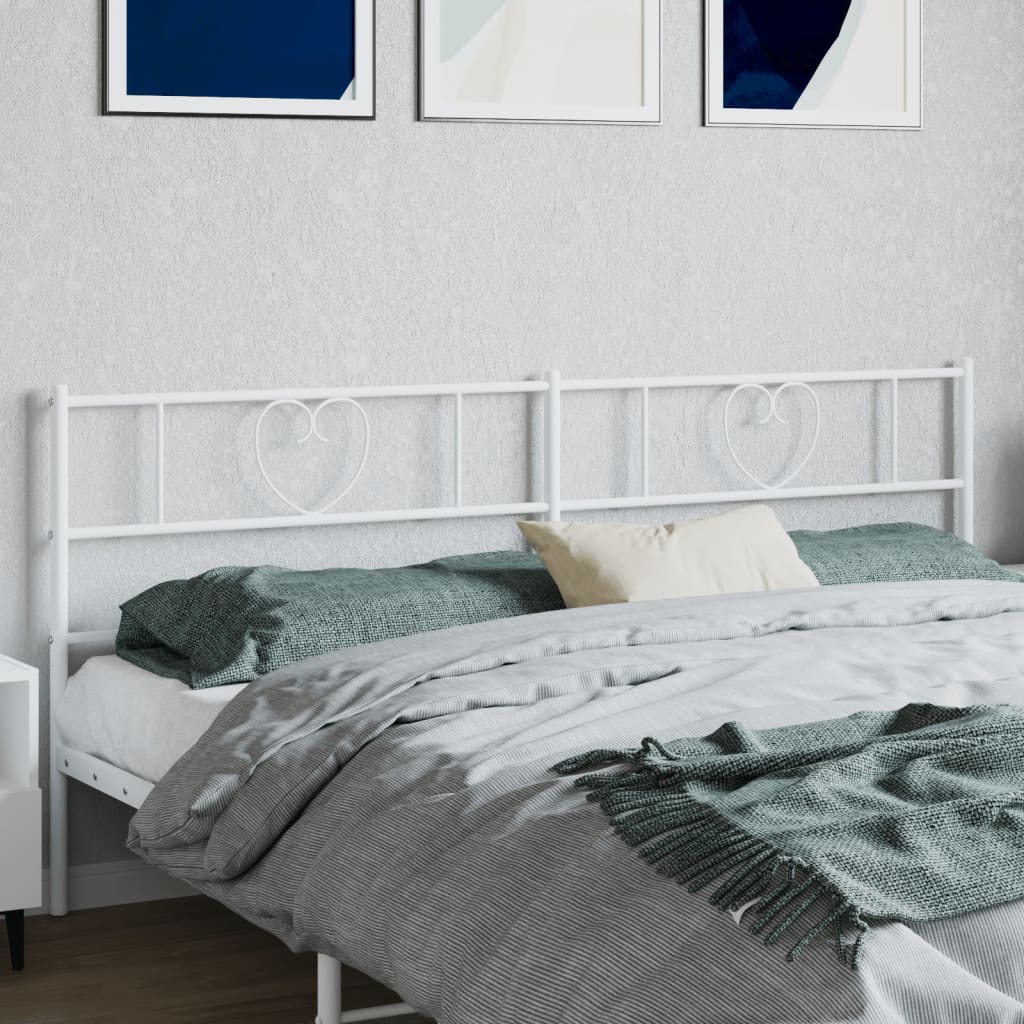 Tête de lit métal blanc 200 cm