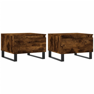 Tables basses 2 pcs chêne fumé 50x46x35 cm bois d'ingénierie