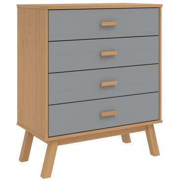 Olden Grey and Brown Wardrobe Armadio Solid Pine Wood