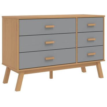 Olden Grey and Brown Wardrobe Armadio Solid Pine Wood