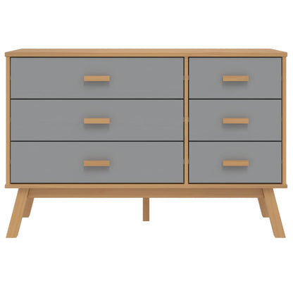 Olden Grey and Brown Wardrobe Armadio Solid Pine Wood