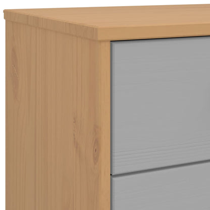 Olden Grey and Brown Wardrobe Armadio Solid Pine Wood