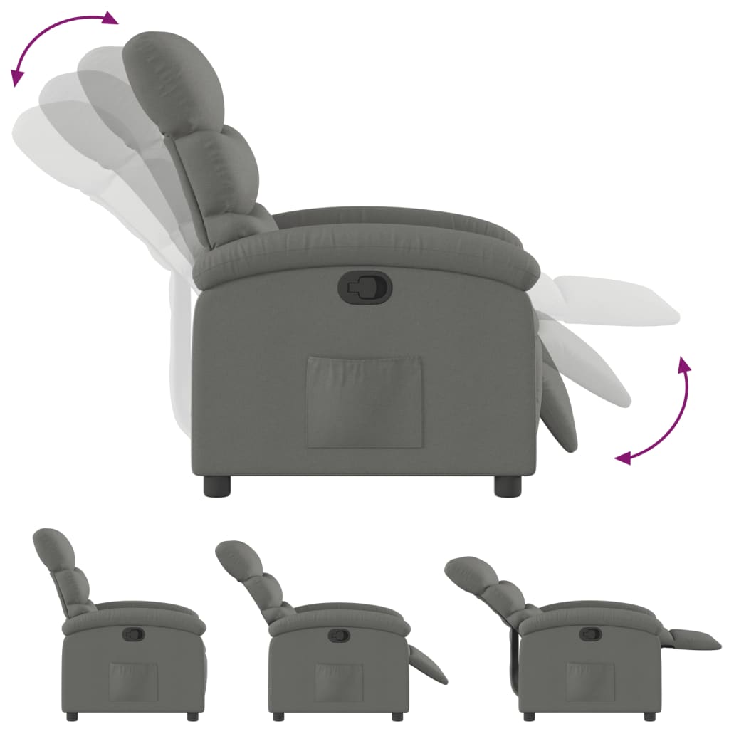 Fauteuil inclinable Gris foncé Tissu
