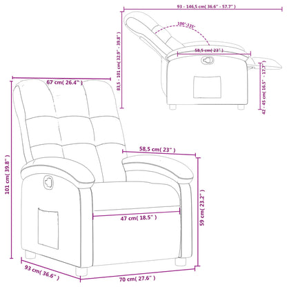Fauteuil inclinable Gris clair Tissu