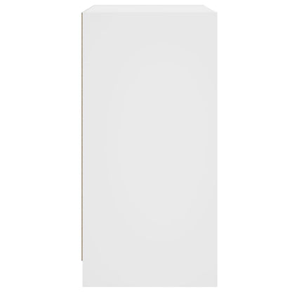 Armadio laterale con porte di vetro bianco 68x37x75,5 cm