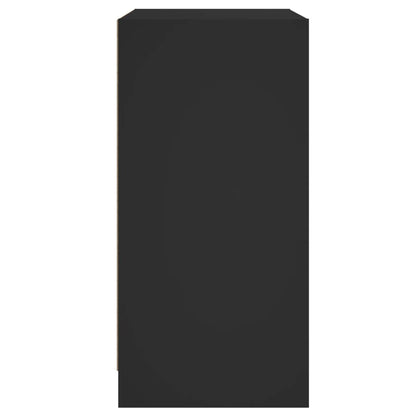 Armadio laterale con porte di vetro nero 68x37x75,5 cm