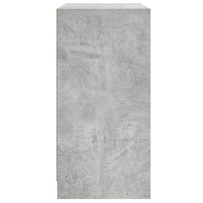Armadio laterale con porte in vetro grigio in cemento 68x37x75,5 cm