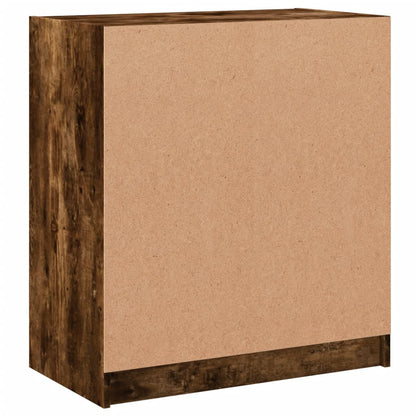 Armadio laterale con porte di vetro di quercia affumicate 68x37x75,5 cm