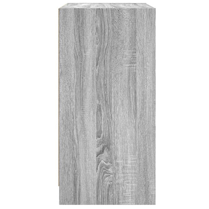 Armadio laterale con porte di vetro Sonoma grigio 68x37x75,5 cm