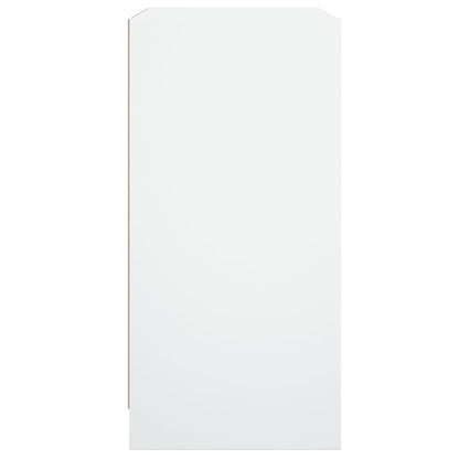 Armadio laterale con porte di vetro bianco 68x37x75,5 cm