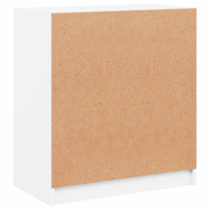 Armadio laterale con porte di vetro bianco 68x37x75,5 cm